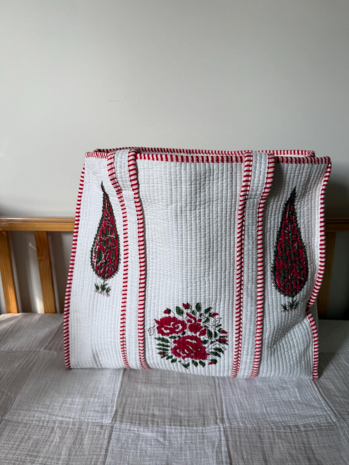 Handblock Printed Quilted Cotton Tote Bag | Onam Gift  Bag