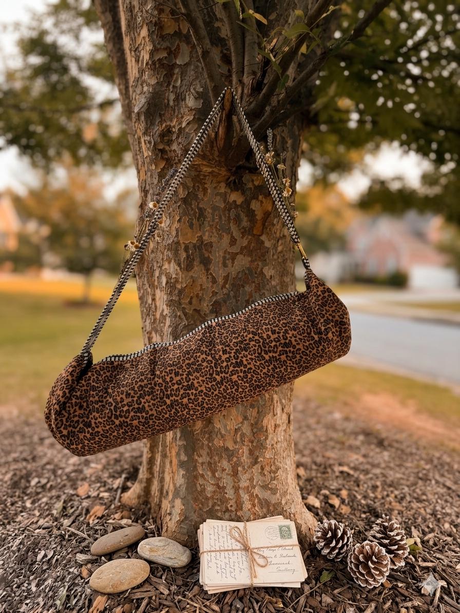 Quilted Leopard Yoga Bag | Handcrafted Cotton Mat Carrier | Pilates Bag | Personalized Gift Option