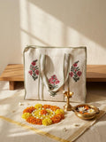 Green Meadow — Handblock Quilted Tote