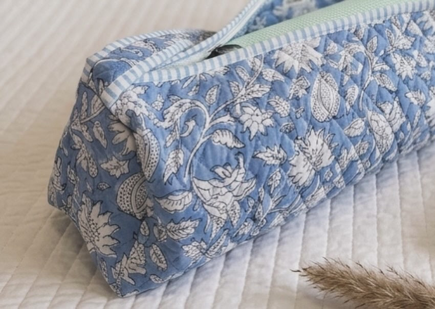 Indigo Bloom — Block Print Yoga Mat Bag