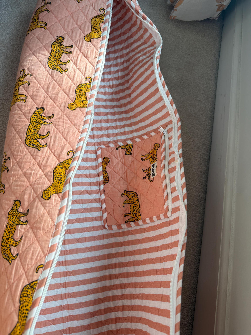 Quilted Cheetah Print Yoga Mat/ Mahjong  Bag, Boho Gym Tote, Pilates Carrier