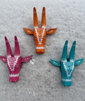 Set of 3 Mango Wood Bull Head Masks,Indian Folk Art Wall Hanging
