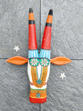 Mango Wood Bull Head Wall Hanging, Indian Jallikattu Art