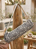 Quilted Leopard Yoga Bag | Handcrafted Cotton Mat Carrier | Pilates Bag | Personalized Gift Option
