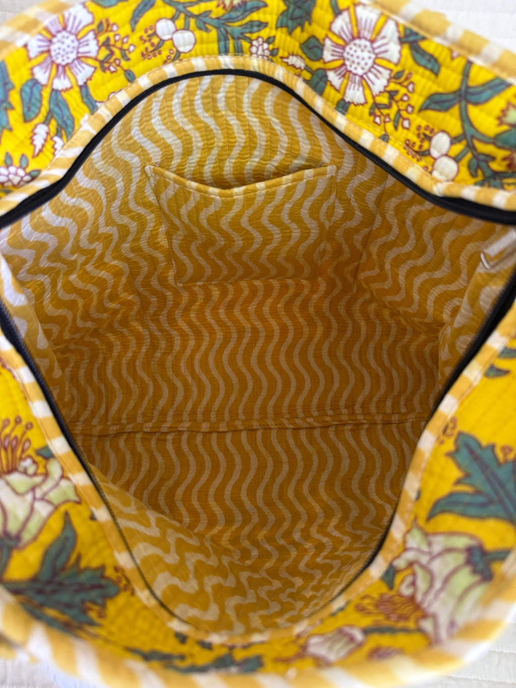 Sun & Sand Tote — Yellow  Floral Market or Beach  Bag | 18” x 18”