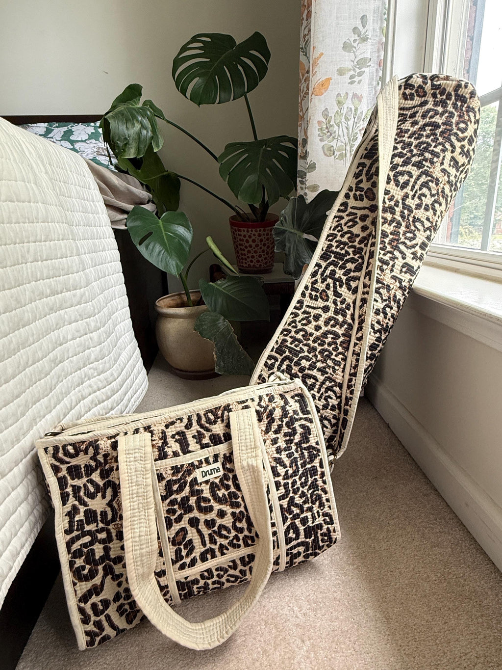 Leopard Print Yoga Bag and Mini Tote Set, Gift for Yoga lover