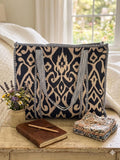 Black and Beige Quilted Cotton Tote Bag |  Market Bag | 18” x 18”