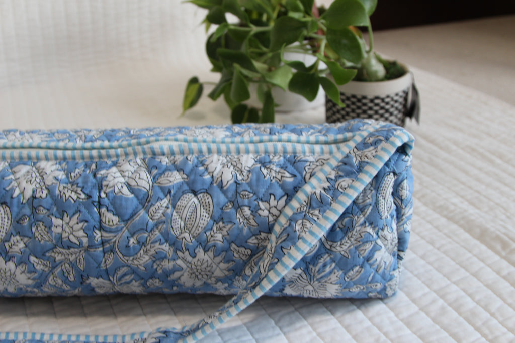Indigo Bloom — Block Print Yoga Mat Bag