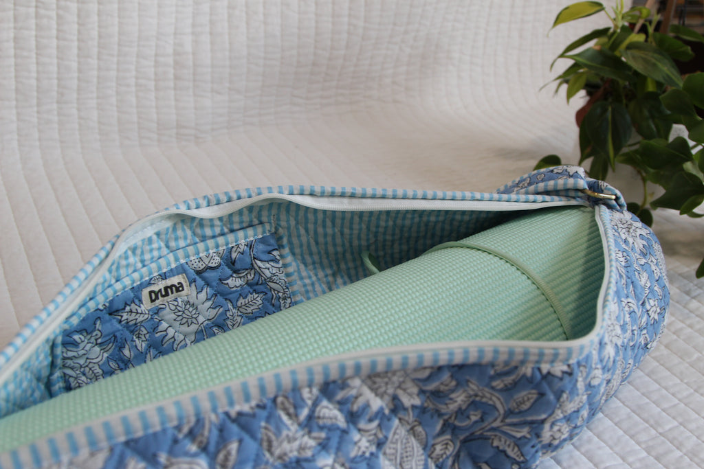 Indigo Bloom — Block Print Yoga Mat Bag