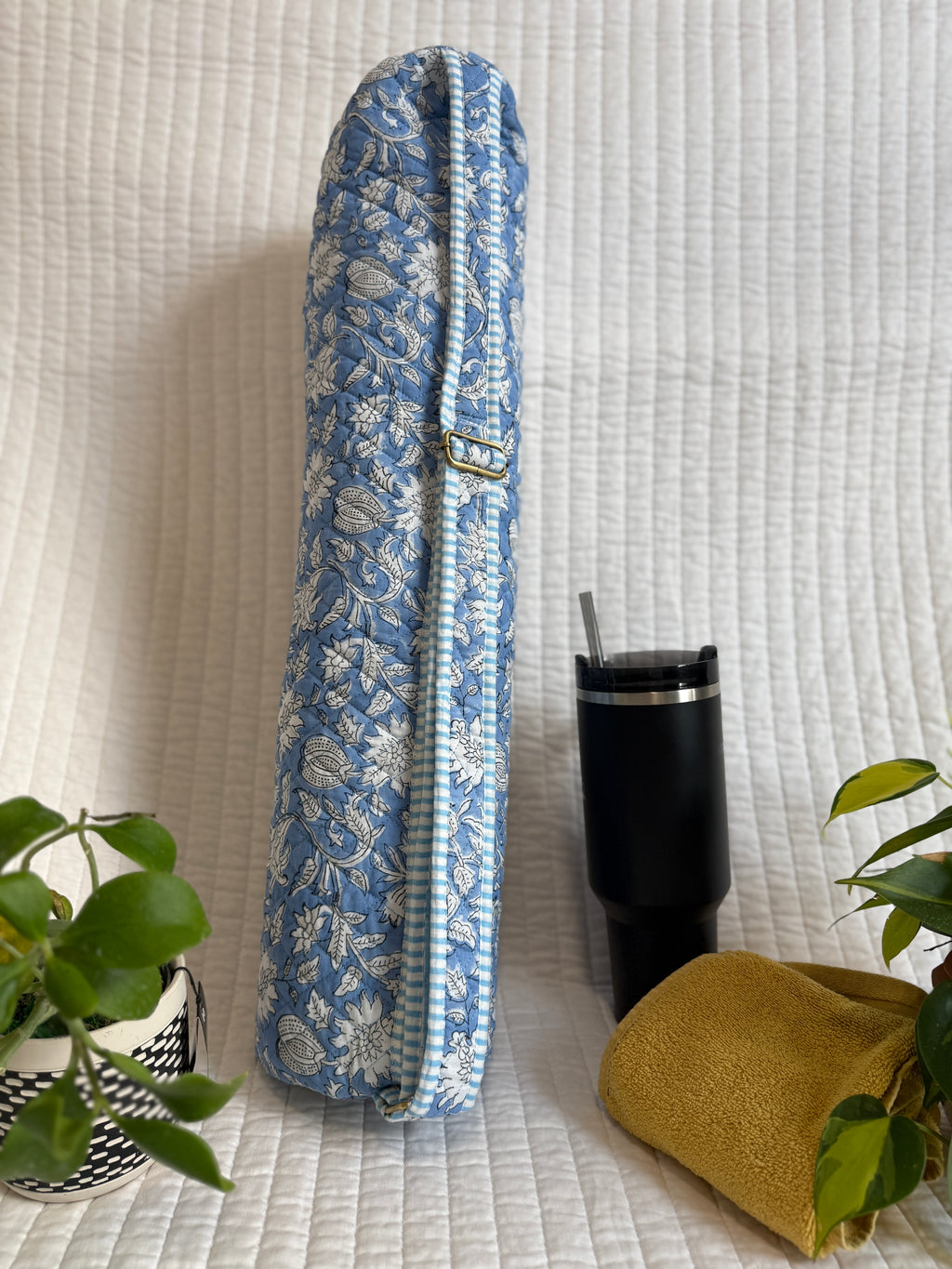 Indigo Bloom — Block Print Yoga Mat Bag