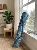 Quilted Cotton Teal Blue Mahjong  Mat Bag