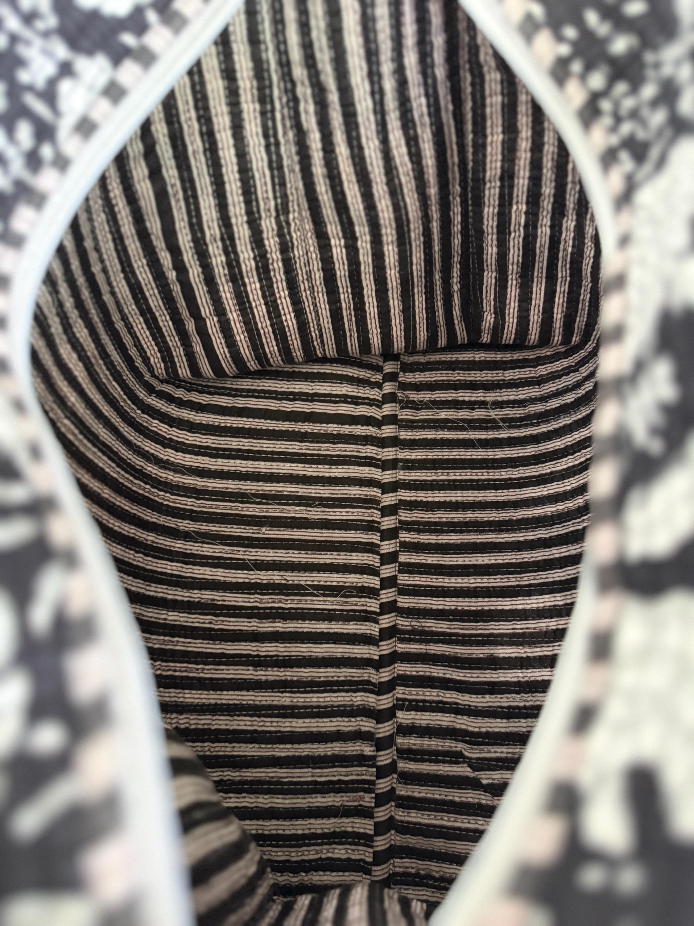 Black and White Quilted Cotton Tote Bag |  Market Bag | 18” x 18”
