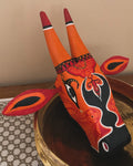Mango Wood Bull Mask: Traditional Indian Theyyam Art