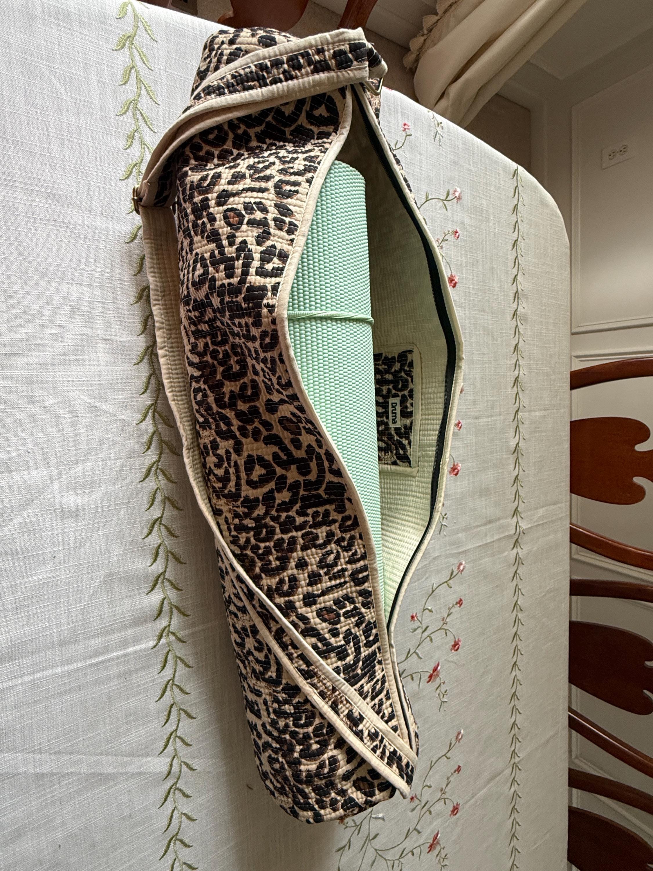Leopard Print Yoga Bag and Mini Tote Set, Gift for Yoga lover