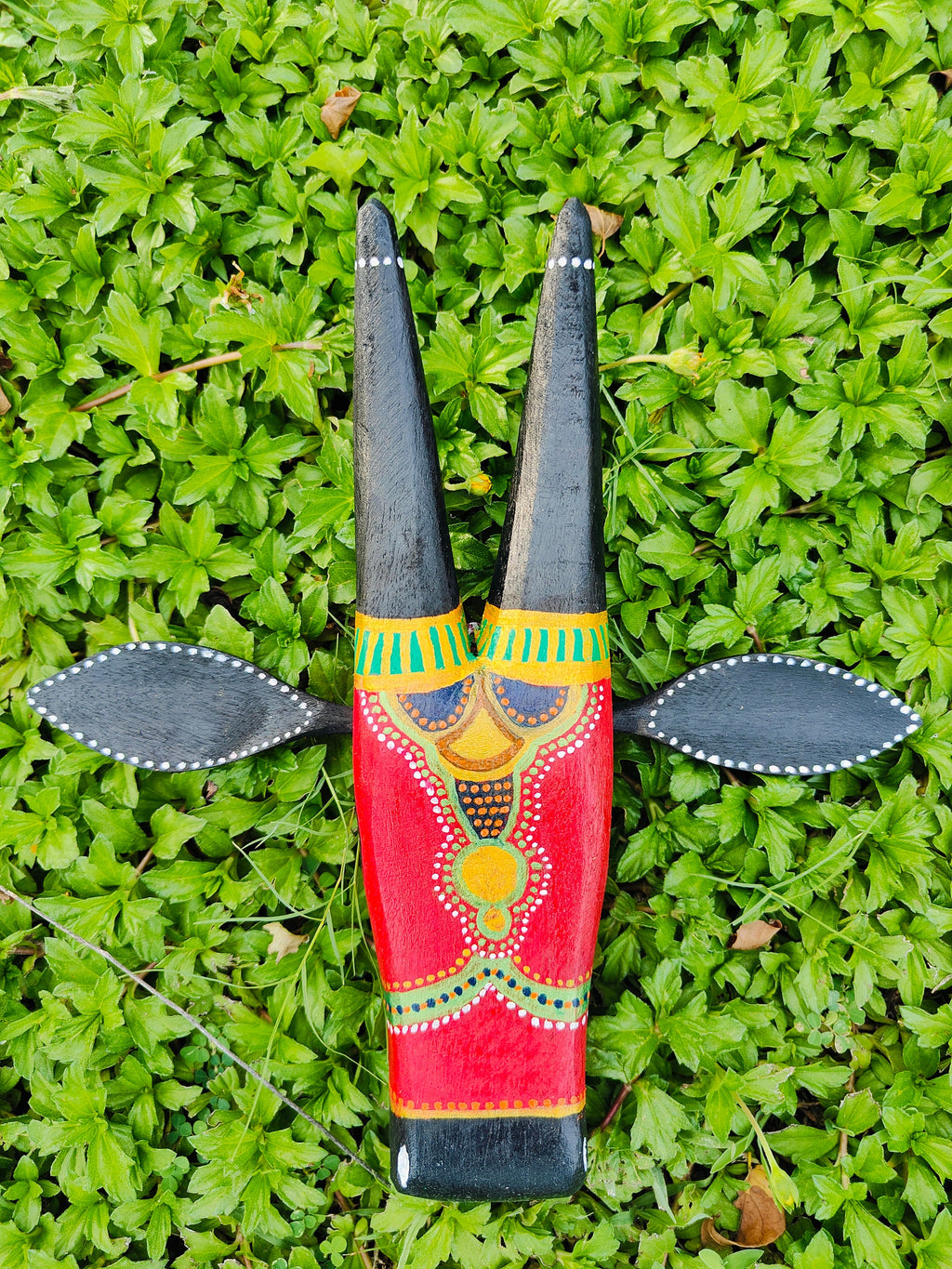 Mango Wood Bull Head Wall Art, Odisha Patachitra Style