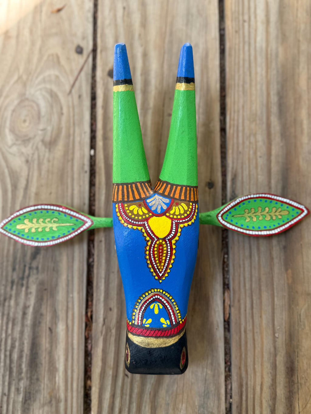 Mango Wood Bull Head Wall Hanging, Chettinad Indian Art,Gift for Mom