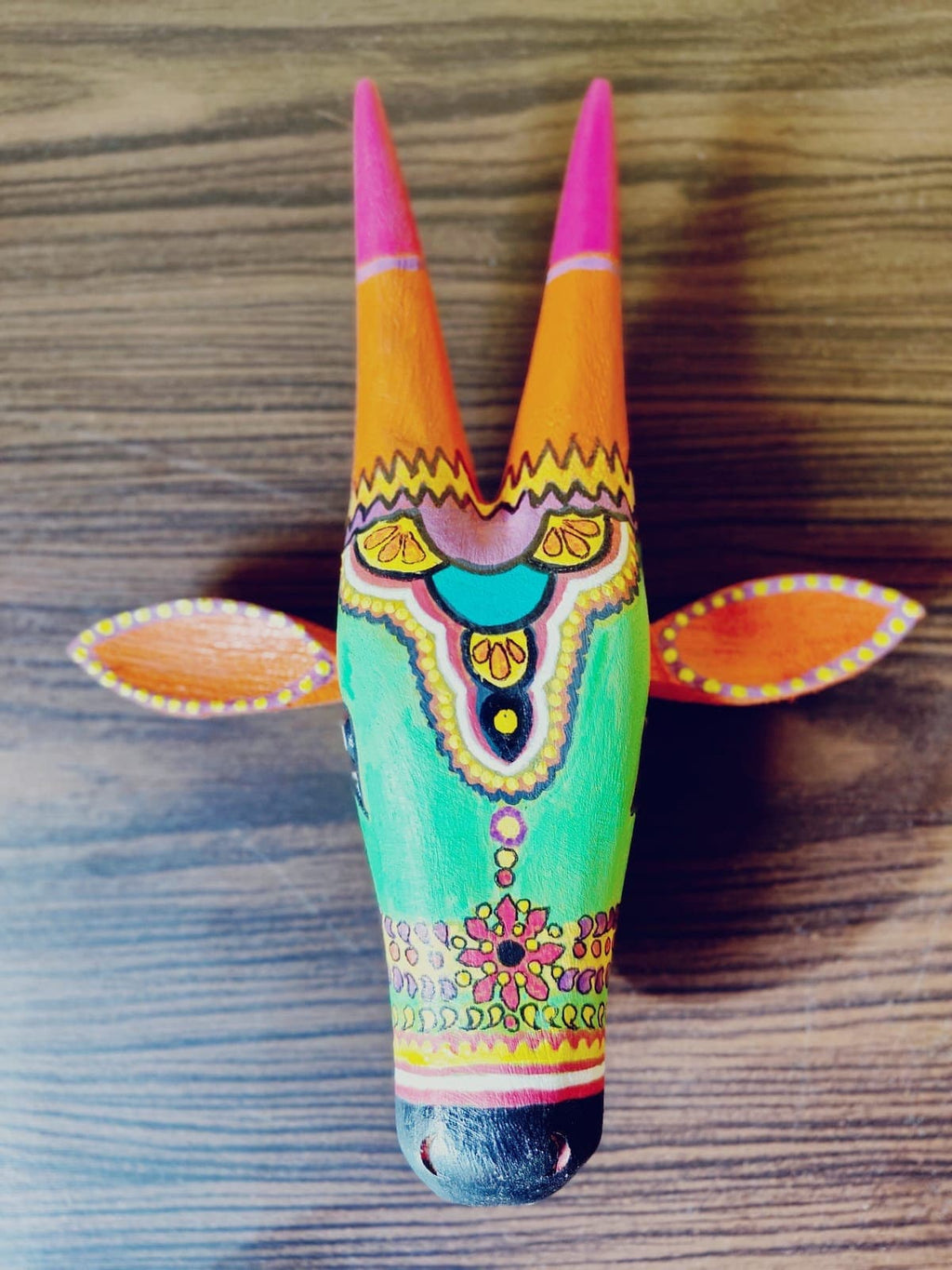 Mango Wood Bull Head Wall Hanging, Indian Art Mask,Gift for Mom