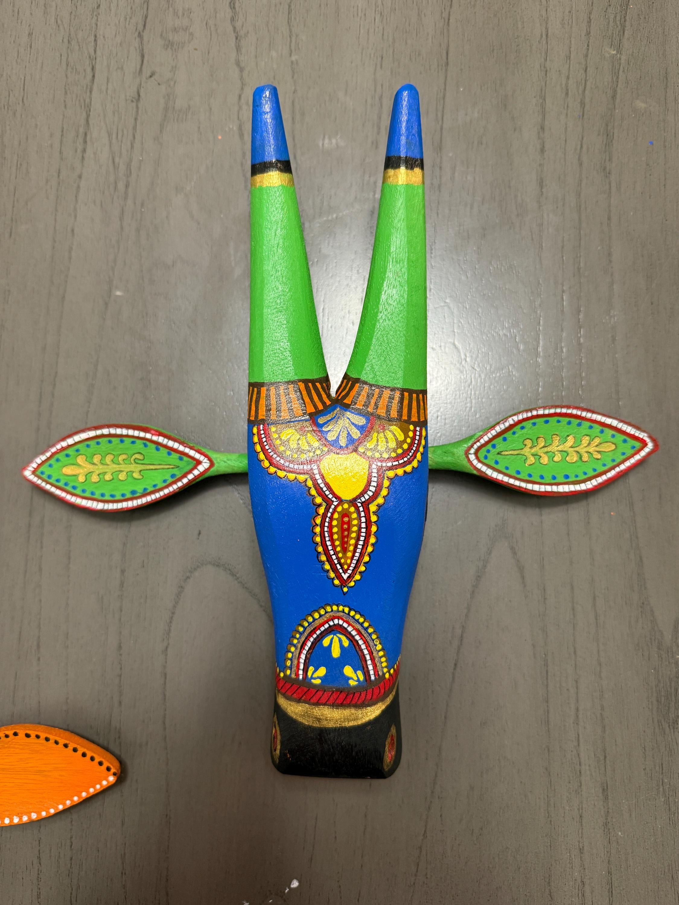 Mango Wood Bull Head Wall Hanging, Chettinad Indian Art,Gift for Mom